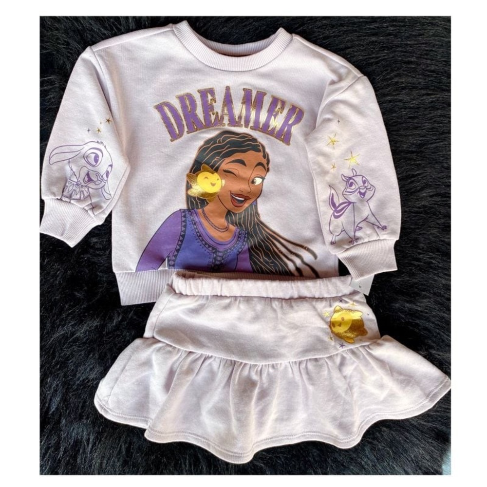 Disney Wish Sweatshirt and Skort terry cloth Set 3T